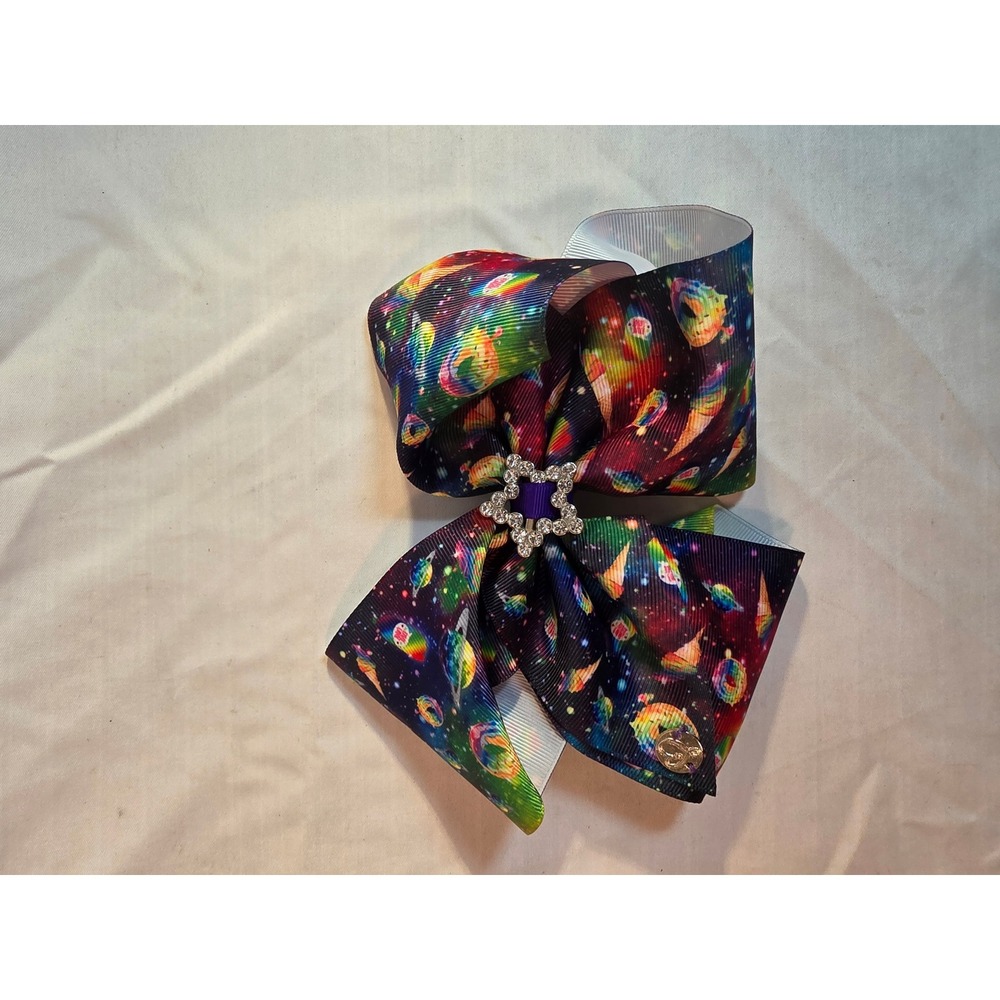 JoJo Siwa Signature Rainbow Galaxy Sweet Treat Space Bow Rhinestone Star